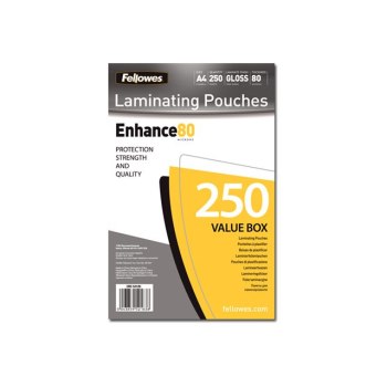 Fellowes Laminating Pouches - 80 Mikron - 250er-Pack - glänzend - 216 x 303 mm Taschen für Laminierung