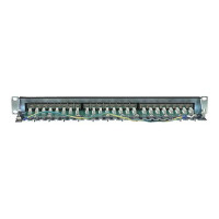 Intellinet Patch Panel, Cat6, FTP, 24-Port, 1U, Shielded, 90° Top-Entry Punch-Down Blocks, Black