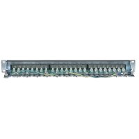 Intellinet Patch Panel, Cat6, FTP, 24-Port, 1U, Shielded, 90° Top-Entry Punch-Down Blocks, Black