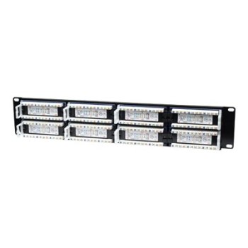 Intellinet Patch Panel, Cat5e, UTP, 48-Port, 2U, Black