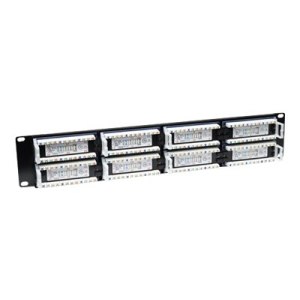 Intellinet Patch Panel, Cat5e, UTP, 48-Port, 2U, Black