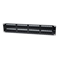 Intellinet Patch Panel, Cat5e, UTP, 48-Port, 2U, Black