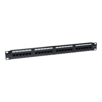 Intellinet 24-Port Cat6 Patchpanel, UTP, 1 HE - Patch Panel - CAT 6 - UTP - RJ-45 X 24 - Schwarz - 1U - 48.3 cm (19")