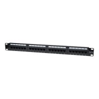 Intellinet 24-Port Cat6 Patchpanel, UTP, 1 HE - Patch Panel - CAT 6 - UTP - RJ-45 X 24 - Schwarz - 1U - 48.3 cm (19")