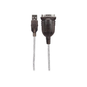 Manhattan 205153 - Nero - Trasparente - 0,45 m - USB A - Serial/COM/RS232/DB9 - Maschio - Maschio