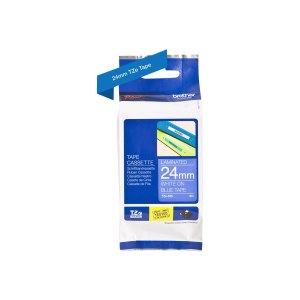 Brother Nastro per etichettatura 24mm - Bianco su blu - TZe - Trasferimento termico - Brother - PT-2430PC - PT-2700 - PT-2730 - PT-9600 - PT-9700PC - PT-9800PCN - 2,4 cm