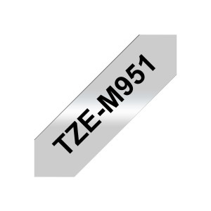 Brother TZe-M951 - Schwarz auf Silber (matt) - Rolle (2,4 cm x 8 m)