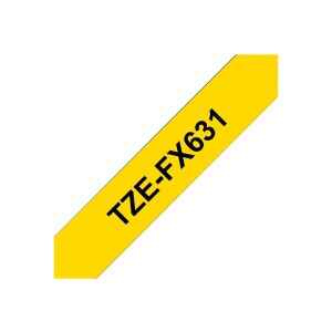 Brother TZe-FX631 - Black on yellow