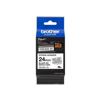 Brother TZeS251 - Nero su bianco - TZ - Nero - Bianco - Trasferimento termico - Brother - PT-1400 - PT-1500 - PT-1500PC - PT-1600 - PT-1900 - PT-1910 - PT-1950 - PT-2110 - PT-2200 - PT-2210,...