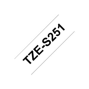 Brother TZeS251 - Nero su bianco - TZ - Nero - Bianco - Trasferimento termico - Brother - PT-1400 - PT-1500 - PT-1500PC - PT-1600 - PT-1900 - PT-1910 - PT-1950 - PT-2110 - PT-2200 - PT-2210,...