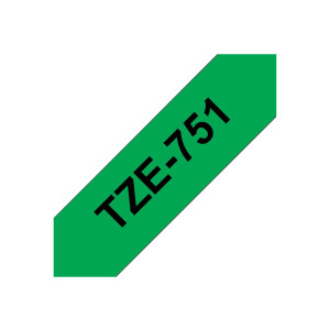 Brother TZe-751 - Black on green