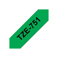 Brother TZe-751 - Black on green