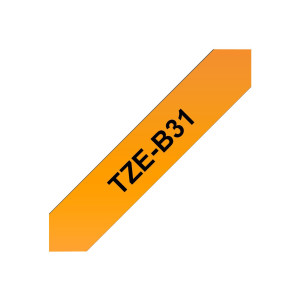 Brother TZe-B31 - Black on fluorescent orange