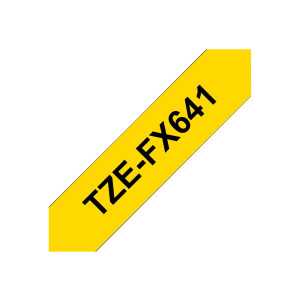 Brother TZe-FX641 - Black on yellow