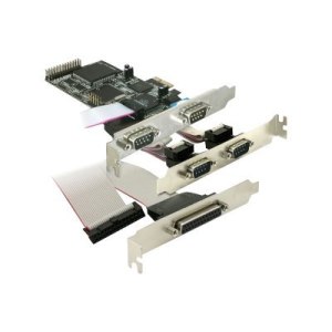 Delock PCI Express card 4 x serial, 1x parallel