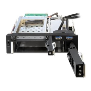 DeLOCK 5.25 Mobile Rack for 1 x 2.5 + 1 x 3.5 SATA HDD + 2 x USB 3.0 Ports - Mobiles Speicher-Rack - 2.5", 3.5" (6.4 cm, 8.9 cm)