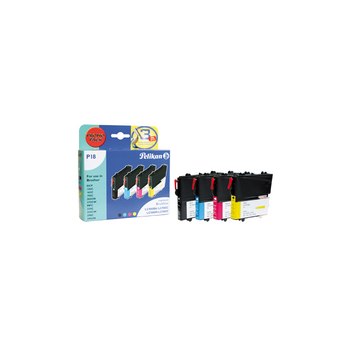 Pelikan 4107602 - Inchiostro a base di pigmento - Nero - Ciano - Magenta - Giallo - Multi pack - Brother DCP-145C - 165C - 185C - 195C - 365CN - 375CW - 385C - 395CN - 585CW - 6690CW - J715W - MFC-250C,... - 4 pezzo(i)