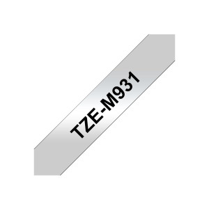 Brother TZe-M931 - Schwarz auf Silber (matt) - Rolle (1,2 cm x 8 m)