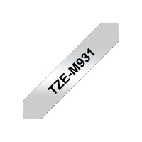 Brother TZe-M931 - Schwarz auf Silber (matt) - Rolle (1,2 cm x 8 m)