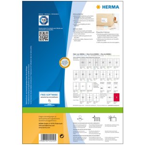 HERMA Premium - Papier - matt - permanent selbstklebend - weiß - 99.1 x 139 mm 400 Etikett(en) (100 Bogen x 4) laminierte Adressetiketten