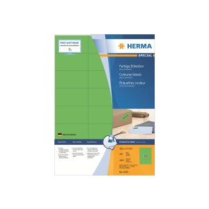 HERMA 4259 - Verde - Etichetta per stampante autoadesiva - A4 - Carta - Laser/Inkjet - Permanente