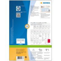 HERMA Premium - Papier - matt - permanent selbstklebend - weiß - 99.1 x 33.8 mm 1600 Etikett(en) (100 Bogen x 16) laminierte Adressetiketten