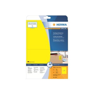 HERMA - Selbstklebend - Gelb - 199.6 x 143.5 mm 40 Stck. (20 Bogen x 2) Etiketten