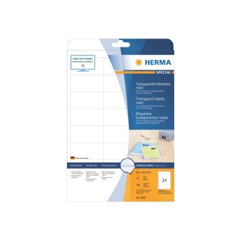 HERMA 4681 - Trasparente - Etichetta per stampante autoadesiva - A4 - Laser - Permanente - Opaco