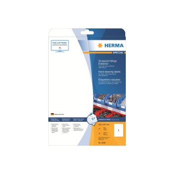 HERMA Special - Matt - permanent selbstklebend - weiß - A4 (210 x 297 mm) 25 Etikett(en) Folienetiketten