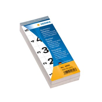 HERMA Number blocks self-adhesive white 28x56 mm 1-500 - White - Rectangle - Paper - Germany - 28 mm - 56 mm