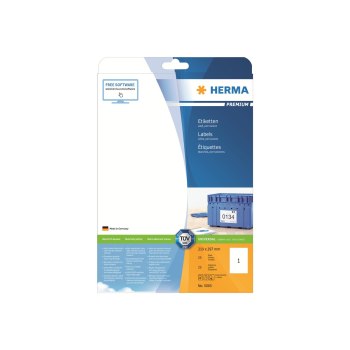 HERMA Premium - Papier - matt - permanent selbstklebend - weiß - A4 (210 x 297 mm) 25 Etikett(en) laminierte Etiketten