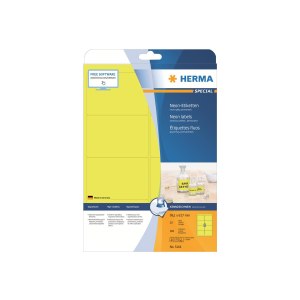 HERMA 5144 - Giallo - Rettangolo con angoli arrotondati - Permanente - Carta - Opaco - Laser/Inkjet