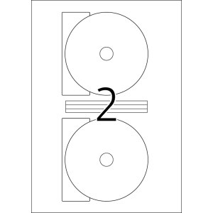 HERMA Special Maxi - Papier - matt - permanent selbstklebend - weiß - 116 mm rund 20 Etikett(en) (10 Bogen x 2) undurchsichtige CD-/DVD-Etiketten