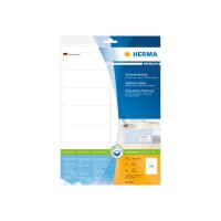 HERMA Premium - Papier - matt - permanent selbstklebend - weiß - 99.1 x 38.1 mm 140 Etikett(en) (10 Bogen x 14) laminierte Adressetiketten