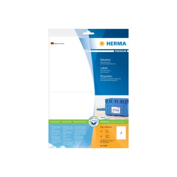 HERMA Premium - Papier - matt - permanent selbstklebend - weiß - 210 x 148 mm 20 Etikett(en) (10 Bogen x 2) laminierte Adressetiketten