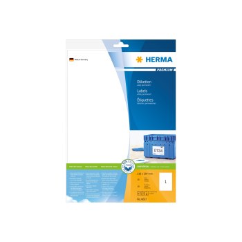 HERMA Premium - Papier - matt - permanent selbstklebend - weiß - A4 (210 x 297 mm) 10 Etikett(en) laminierte Etiketten