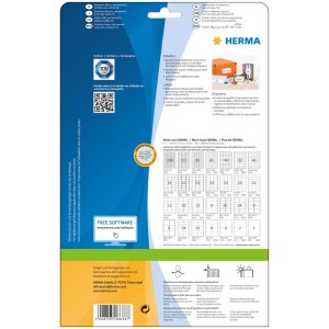 HERMA Premium - Papier - matt - permanent selbstklebend - weiß - 70 x 36 mm 240 Etikett(en) (10 Bogen x 24) laminierte Etiketten