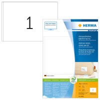 HERMA Premium - Papier - matt - permanent selbstklebend - weiß - 148.5 x 205 mm 400 Etikett(en) laminierte Adressetiketten