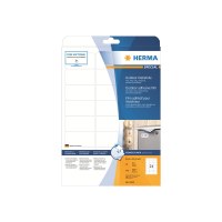 HERMA Special - Polyethylen (PE) - matt - selbstklebend - weiß - 63.5 x 33.9 mm 240 Etikett(en) (10 Bogen x 24) Folienetiketten