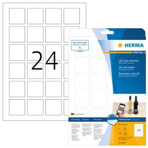 HERMA Special - Papier - matt - permanent selbstklebend - weiß - 40 x 40 mm 600 Etikett(en) (25 Bogen x 24) undurchsichtige Aktenetiketten