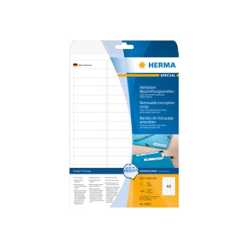 HERMA Special - Papier - matt - selbstklebend, entfernbarer Klebstoff - weiß - 63.5 x 16.9 mm 1200 Etikett(en) (25 Bogen x 48) Etiketten