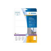 HERMA Special - Papier - matt - selbstklebend, entfernbarer Klebstoff - weiß - 192 x 59 mm 100 Etikett(en) (25 Bogen x 4) undurchsichtige Aktenetiketten