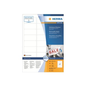 HERMA Special - Papier - matt - selbstklebend, entfernbarer Klebstoff - weiß - 63.5 x 29.6 mm 2700 Etikett(en) (100 Bogen x 27) Etiketten