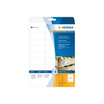 HERMA Special - Papier - matt - extra stark selbstklebend - weiß - 63.5 x 29.6 mm 675 Etikett(en) (25 Bogen x 27) Etiketten