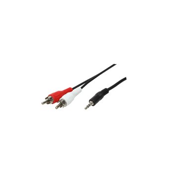 LogiLink 1x3.5mm - 2xRCA - 1.5m - 3.5mm - Maschio - 2 x RCA - Maschio - 1,5 m - Nero