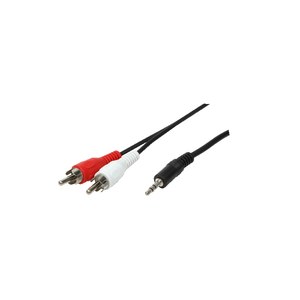 LogiLink 1x3.5mm - 2xRCA - 1.5m - 3.5mm - Maschio - 2 x...