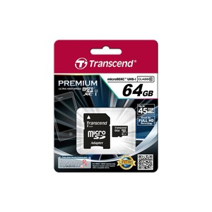 Transcend TS64GUSDU1 - 64 GB - MicroSDXC - Classe 10 - MLC - 90 MB/s - Class 1 (U1)