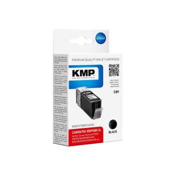 KMP C89 - 28 ml - Schwarz - kompatibel - Tintenpatrone (Alternative zu: Canon 6431B001, Canon PGI-550PGBK XL)