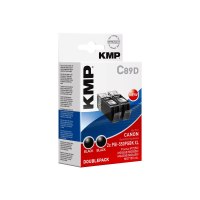 KMP C89D - 2er-Pack - 28 ml - Schwarz - kompatibel - Tintenpatrone (Alternative zu: Canon PGI-550PGBK XL)