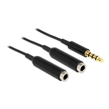 Delock Audio splitter - 4-pole mini jack (F) to 4-pole mini jack (M)